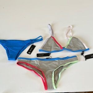 Tavik Gray Bikini Set with Blue and Red Accents